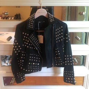 studded faux leather jacket